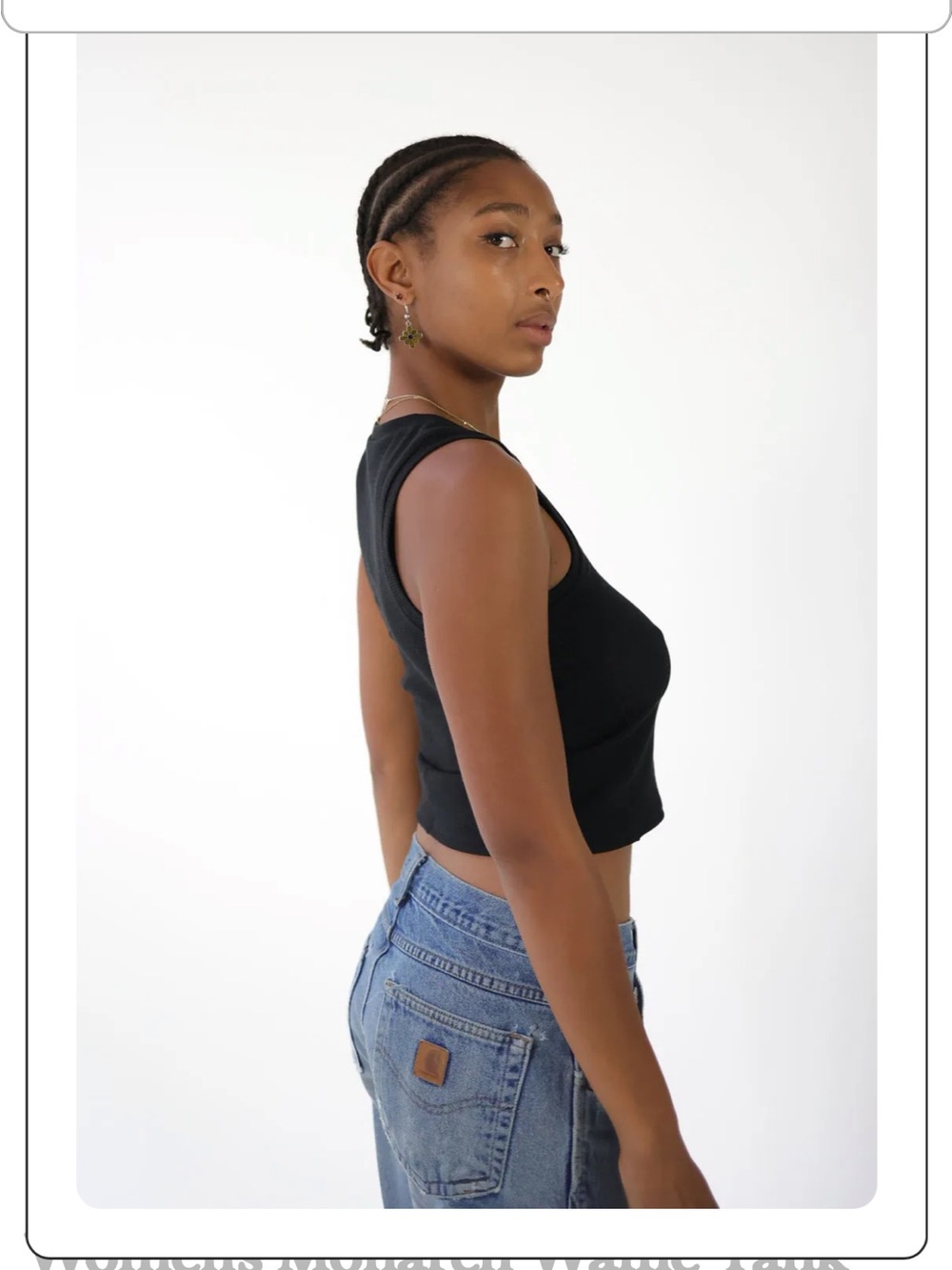 NWT Allover Womens Monarch Tank Black Cropped Tank Top - Onyx